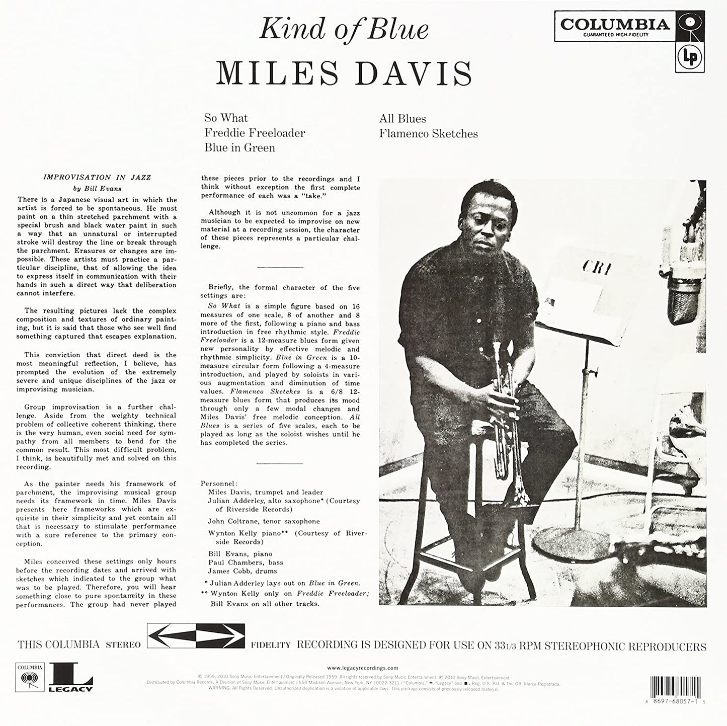 Miles Davis - Kind of Blue - Vinyl LP
